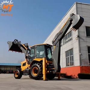 ヘビーデューティー機械 HANTORQ ミニ 8320kg スキッドステアローダー バックホー、1立方メートルバケット、フル油圧システム搭載、3CX販売中 - Product Image 3