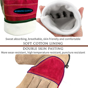 Guanti da Giardinaggio in Pelle di Vacchetta per Donne, Rinforzati sul Palmo, Resistenti all'Usura e Antiperforazione, per Lavoro e Sicurezza - Product Image 2