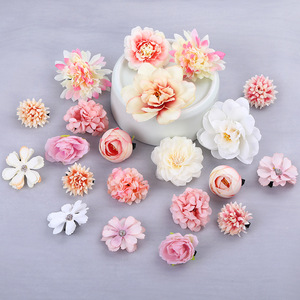 Lot de pinces à cheveux Kanzashi en tissu mélangé polyester faites à la main, style rétro, pour mariée, mariage, plage, vacances, accessoires de photographie - Product Image 4