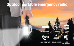 Radio AM/FM portátil, dispositivo de emergencia multifuncional generado a mano con linterna solar para emergencias, dispositivo de emergencia - Product Image 2