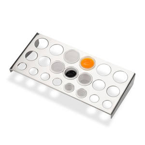 Support rectangulaire en acier inoxydable à 21 trous pour coupelles de pigment de <span class=keywords><strong>tatouage</strong></span>, support pour machine à tatouer, équipement de broderie - Product Image 4