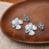 Boucles d'Oreilles Pendantes en Acier Inoxydable pour Femme, Bijouterie, Cadeau, Vintage, Délicat, Simple, Deux Fleurs
