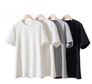 T-shirt da uomo girocollo a maniche corte, basic, tinta unita, casual, in misto poliestere e cotone 250G, lavorato a maglia, vestibilità regolare, ad asciugatura rapida, tinta unita - Product Image 1