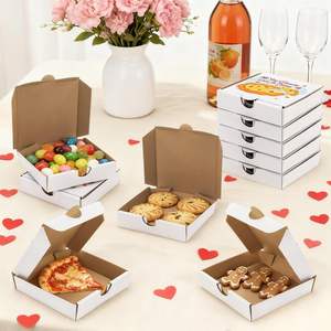 Cajas de Pizza Pequeñas Cuadradas de Cartón, Cajas Blancas Individuales para Regalos de Fiesta de Pizza, para Galletas de Duendes, Dulces y Gomitas - Product Image 5