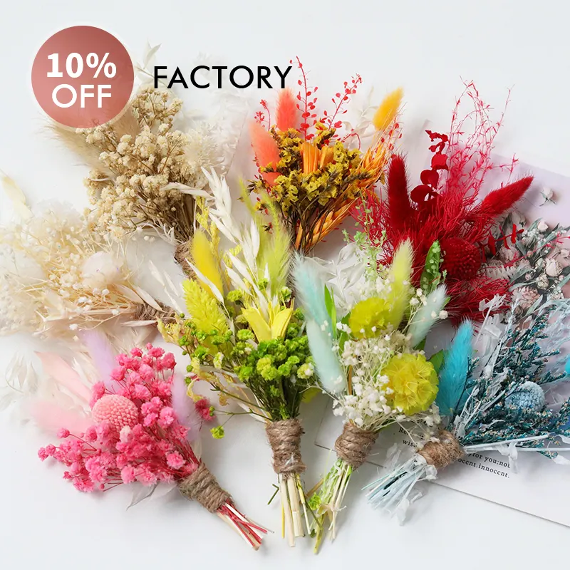 Fabrik Großhandel echte Pflanzen natürliche getrocknete Blumen Mini Blume Hochzeits strauß echte Berührung Braut strauß Corsage