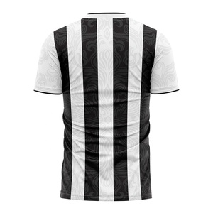 Wholesale High Quality Soccer Jersey Supplier Custom <strong>Black</strong> <strong>White</strong> <strong>Stripe</strong> Breathable Classic Football <strong>Shirt</strong> for Kids - Product Image 3