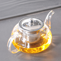 Vente chaude Nouveau Design Transparent Eau Froide Café Bouilloire En Verre Partie Bureau Pot En Verre Avec Poignée Couvercle