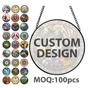 Tùy Chỉnh Mặt Trời Catchers Sơn Thủy Tinh Bảng Điều Chỉnh Trang Trí Nội Thất Theo Chủ Đề Treo Trang Trí Giáng Sinh Kính Stained <span class=keywords><strong>Glass</strong></span> Suncatcher - Product Image 1