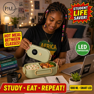 กล่องข้าวสี่เหลี่ยมสแตนเลส PAL Smart LED รุ่น 1000 มล. สีเขียวมาการอง + สีขาวงาช้าง พกพาสะดวก 4 ชั่วโมง สำหรับครอบครัวชาวแอฟริกัน - Product Image 5