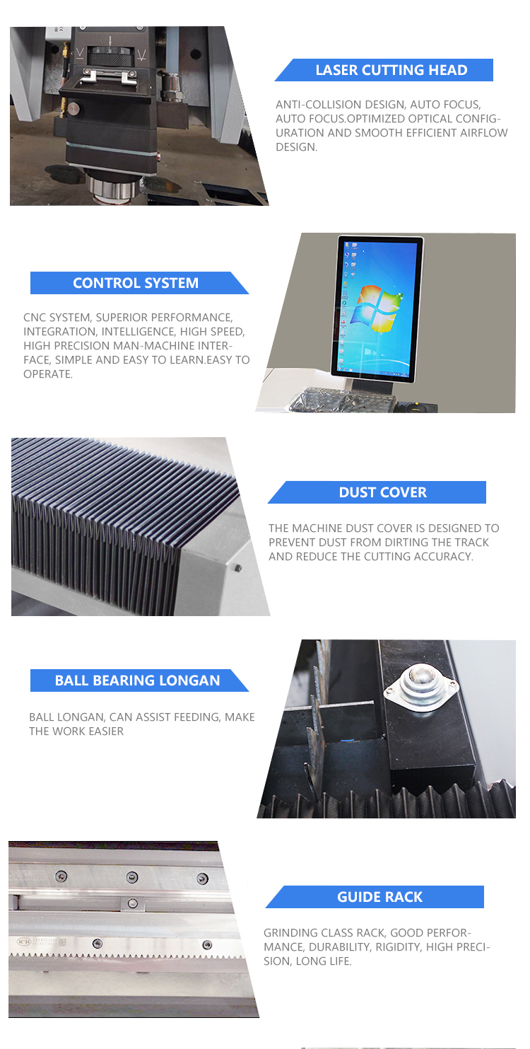3015 Plate Fiber Laser Cutting Machine IP54 Porection Grade