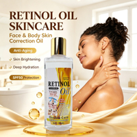 Huile de rétinol 180 ml pour le visage et le corps, huile correctrice de la peau SPF50, anti-âge, éclaircissante, vente en gros, étiquette privée