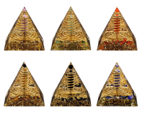 Pilier de cristal multicolore Alliage Résine Pyramide Résine Artisanat Ornements Maison Bureau Décorations Cadeaux de Fête