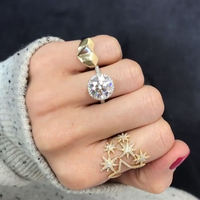 Bague de Fiançailles et de Mariage Gemnel Personnalisée en Argent Sterling 925 avec Zircon Cubique en Forme de Cœur, Bijoux pour Femme