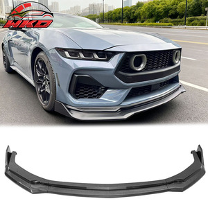 Compatible con Ford Mustang 24-26, Alerón Delantero de 3 Piezas, Divisor con Estampado de Fibra de Carbono, Accesorio Exterior de Alta Calidad - Product Image 1