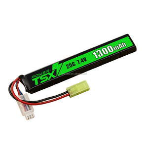 Batterie Lipo rechargeable 7,4 V 2S 25C 1300 mAh avec connecteur Mini Tamiya, 500 cycles, TSX Power, certifiée CE, pour avions RC et véhicules jouets - Product Image 4