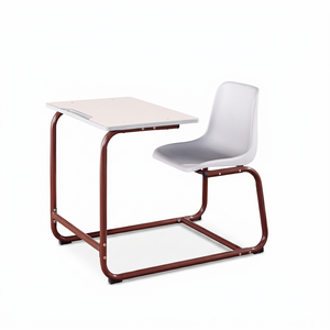 Aoyasi PP-109C Fixed Modern Single <b>Desk</b> and Chair Set With Metal+PP Material PP-109C Modern School <b>Desk</b> PP-109C - Product Image 1