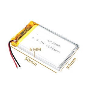 מותאם אישית 603450 1500mah 1200mah <span class=keywords><strong>3</strong></span>.7v ליתיום פולימר סוללה ליתיום יון נטענת תאי סוללות Lipo סוללות - Product Image 5