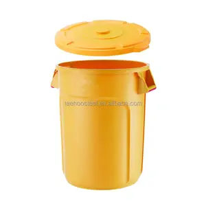32加仑/121升商用塑料户外垃圾桶，粗暴重型垃圾/带盖子的垃圾桶