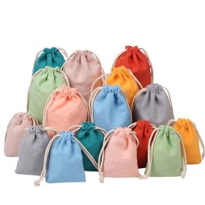 Custom Gift Drawstring Cotton Jewelry Dust Bag Drawstring Small Gift Bags With Logo - Product Image 1