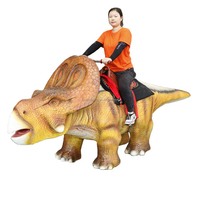 Amusement robotique électrique grandeur nature à pièces, mécanique jurassique, animatronique, monté sur dinosaure.