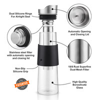 Carafe isotherme anti-fuite 1000 ml pour thé glacé et café infusé à froid, en verre, avec couvercle et infuseur