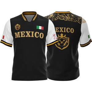 Maillot de football personnalisé du Mexique, impression par transfert thermique, short d'équipe nationale personnalisé, 100% polyester, confortable pour les équipes sportives - Product Image 3