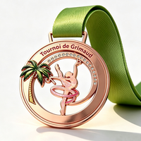 Médaille de gymnastique personnalisée, trophée en métal, alliage de zinc émaillé, souvenir de championnat de gymnastique, cadeau de tournoi, plaqué de qualité supérieure