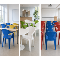 Fauteuil empilable en plastique moderne avec accoudoirs en PP pour restaurant, café, école et événements