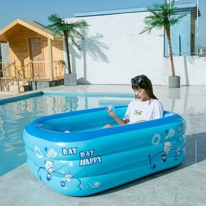 Piscine gonflable géante de haute qualité, forme longue et carrée, conçue pour les enfants et les parents, fond en PVC durable à bulles - Product Image 5