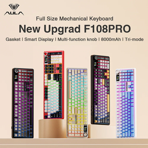 NEW Aula F108 Pro Mechanical Gaming <strong>Keyboard</strong> Gasket with <strong>Screen</strong> and Knob Wireless Tri-mode 2.4G/BT/Wired for WIN/<strong>MAC</strong>/IOS - Product Image 2
