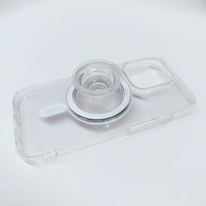 Étui de téléphone magnétique transparent avec support magnétique détachable 2-en-1, étui de protection antichoc pour iPhone/Samsung - Product Image 3