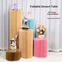 Accessoires de mariage, décorations de table de desserts pliables, colonnes romaines, marqueurs d'allée, accessoires de photographie déformables