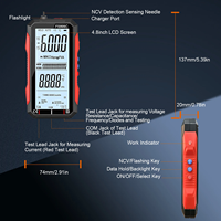 FS899C FS899L Multimeter Digital Pintar Layar Besar 4.8 Inci 6000 Hitungan Alat Pengukur Tegangan Arus Baterai Isi Ulang