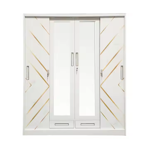 <span class=keywords><strong>Armoire</strong></span> en acier au design moderne avec <span class=keywords><strong>porte</strong></span> <span class=keywords><strong>coulissante</strong></span> Montage facile 2 tiroirs et miroir <span class=keywords><strong>pour</strong></span> chambre ou salon au Nicaragua - Product Image 5