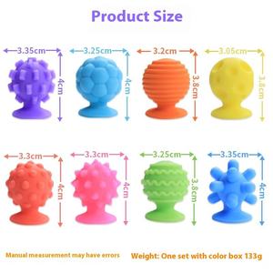 Lot de 8 jouets sensoriels en silicone à ventouse pour enfants et adultes, jouets apaisants pour soulager le stress, pour garçons, adolescents, étudiants, soulagement de l'anxiété - Product Image 2