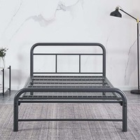 Cama Individual/Doble/King Cromer Portátil de Diseño Moderno, Estructura Desmontable de Acero para Dormitorio Escolar, Hospital, Hotel, Apartamento