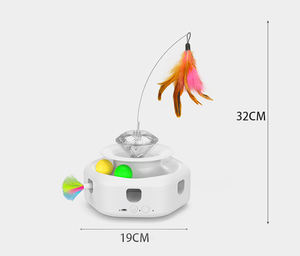 Carga USB 4 en 1 juguete eléctrico inteligente para gatos palo de plumas automático interactivo con láser infrarrojo divertido juguete de plástico para gatos - Product Image 2