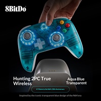 8BitDo Ultimate 2 Wireless Controller TMR Joystick untuk Windows10/11/Android dengan Warna Biru Transparan