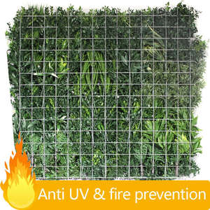 Muro di piante verticali artificiali a prova di fuoco a prova di uv su misura muro di erba verde pianta da appendere alla parete artificiale - Product Image 2