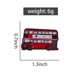 Adoro la spilla con spilla rossa <span class=keywords><strong>a</strong></span> due piani per gli amanti della cultura della città con spilla con risvolto per viaggiatori, regalo di gioielli Souvenir per amici - Product Image 6