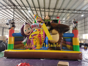 Nouveau design Masha Bear Bounce House 3D Cartoon gonflable pour enfants Funland Climbing Gonflable Slide Combo - Product Image 2
