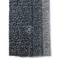 80% coton imprimé léopard noir Jacquard Denim tissu pour jean 10.5 Oz haute qualité Denim tissu en gros