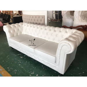 Sillón de Espera de Cuero Blanco con <span class=keywords><strong>Dos</strong></span> Asientos para Salón de Belleza - Product Image 3