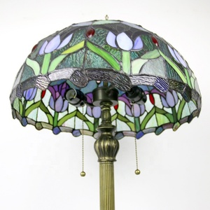 Lámpara de Pie LongHuiJing de Estilo Tradicional con Vidrio de Colores, Domo de 16 Pulgadas, LED E27/E26, Multicolor, Altura Ajustable de 63 Pulgadas - Product Image 6