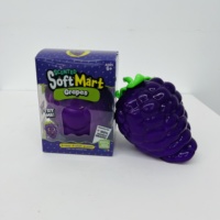 Jumbo 19x14cm Paarse Druif Squishy Fidget Toy Langzaam Stijgend Realistisch Fruit Zacht Sensorisch Stress Squeeze Cadeau