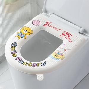 Housse de siège de toilette en EVA imperméable et lavable pour toutes les saisons avec un design de dessin animé mignon - Product Image 1