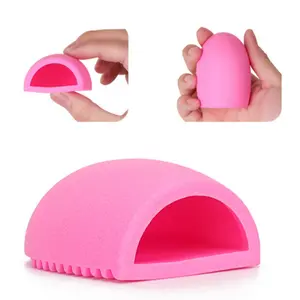 Custom Make Up Brush Cleaner Mat Silicone Egg Shape Makeup Brush Cleaning Pad High Quality Makeup Tools Cleaner Set
