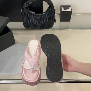Chaussures de mode pour femmes, sandales compensées à plateforme, talons hauts, mules et tongs pour l'été et la plage - Product Image 6
