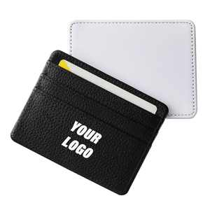 PU Leather Name <b>Slim</b> <b>Card</b> <b>Holder</b> for Unisex Custom logo Luxury Business Credit <b>Card</b> case Wallet - Product Image 2