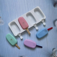 Moule à crème glacée en Silicone réutilisable en forme d'ellipse bricolage moules à Popsicle maison congélateur cellule plateau à glaçons fabricant de baril de Popsicle